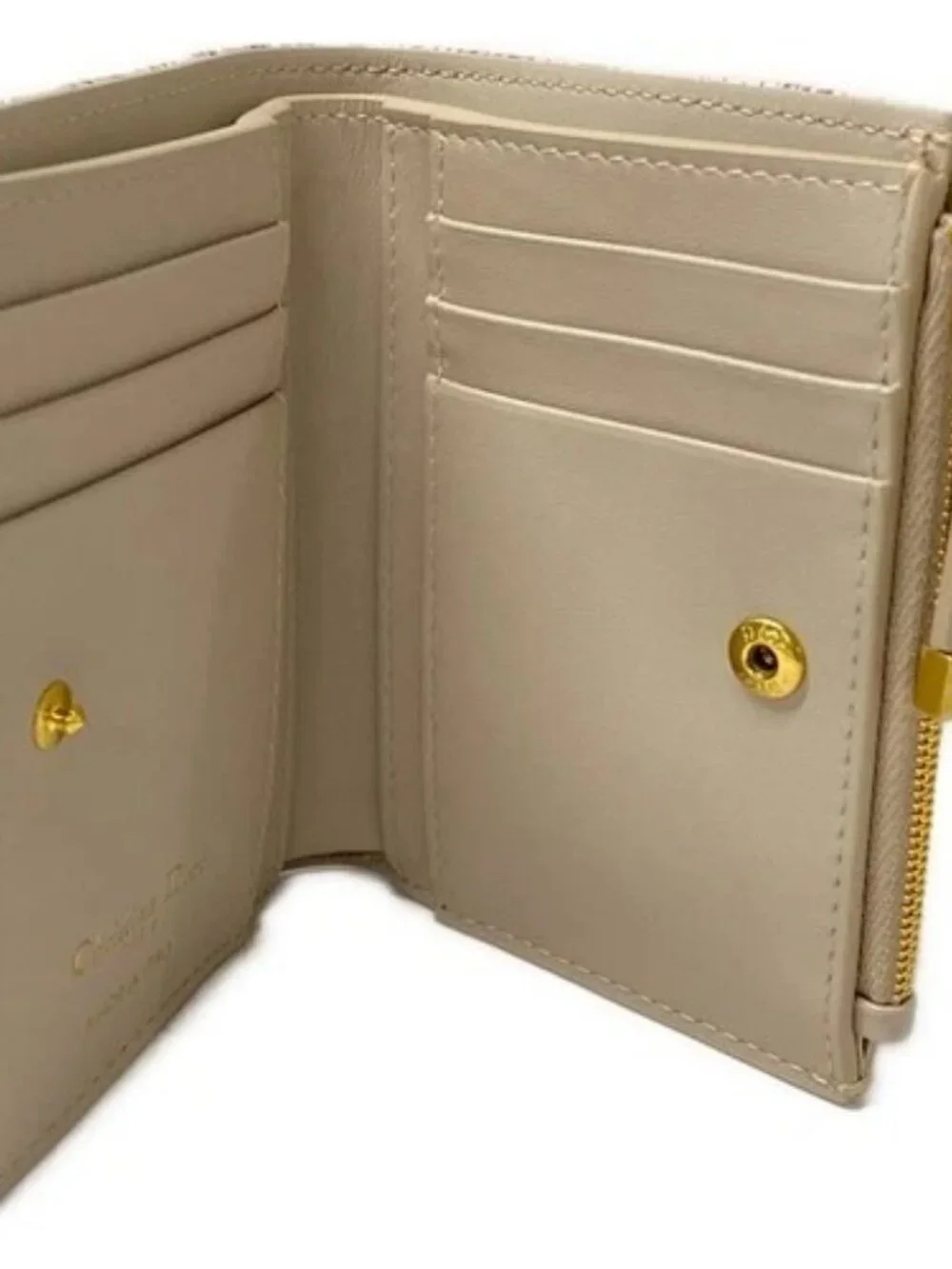 DIOR/ChristianDior Lucky Dior Caro Dahlia Wallet S5173UHFA_M45E Pink Beige